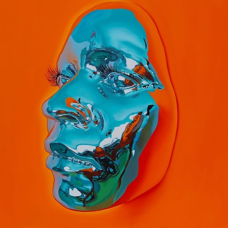 Kip Omolade Creates Chrome Face Masks and Hyperrealistic Oil Portraits ...