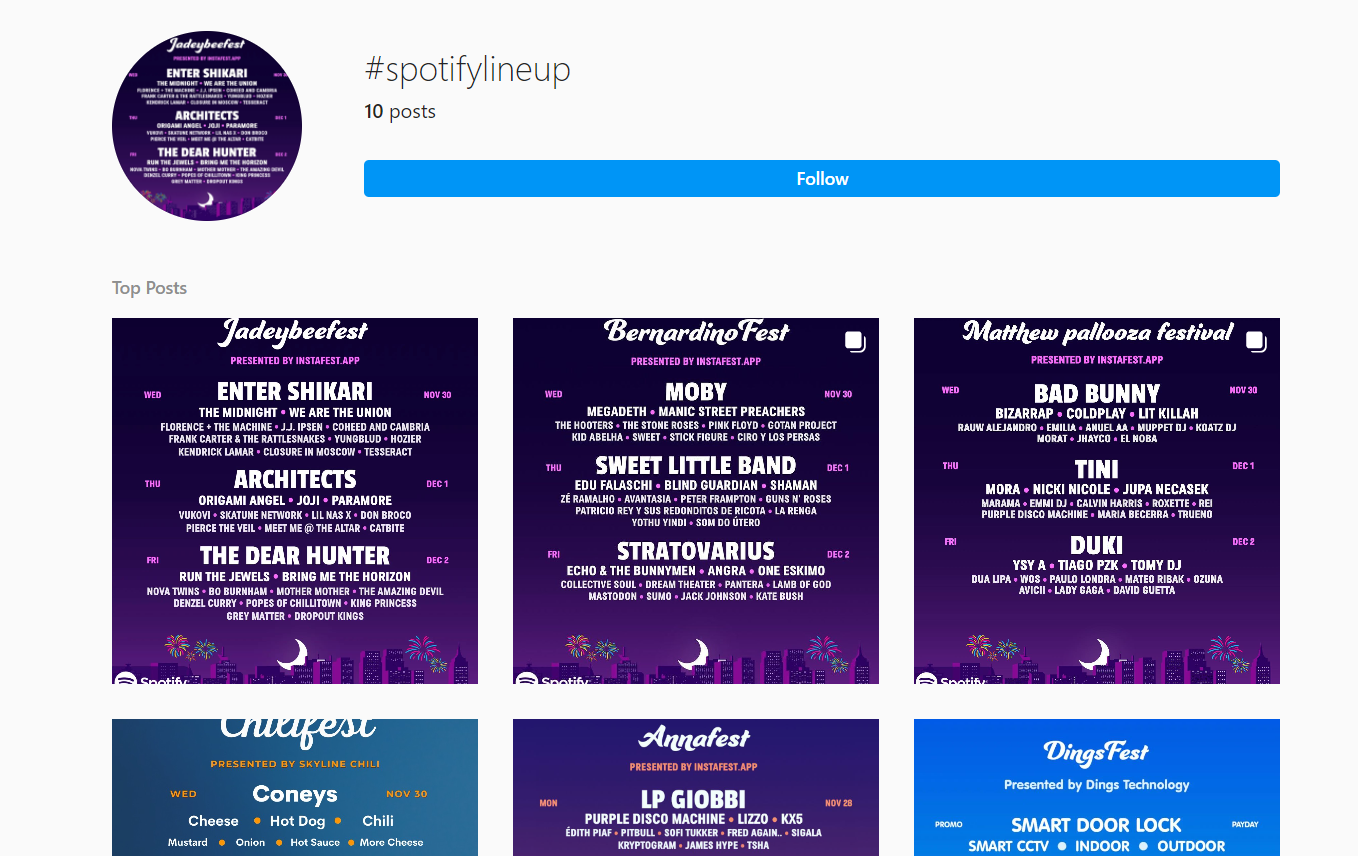 Spotify Music Festival Lineup Is A New Viral Craze & You Can Easily ...