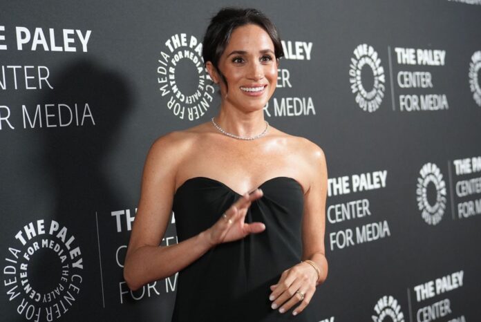 Meghan Markle at the 2024 Paley Honors Gala in a black dress